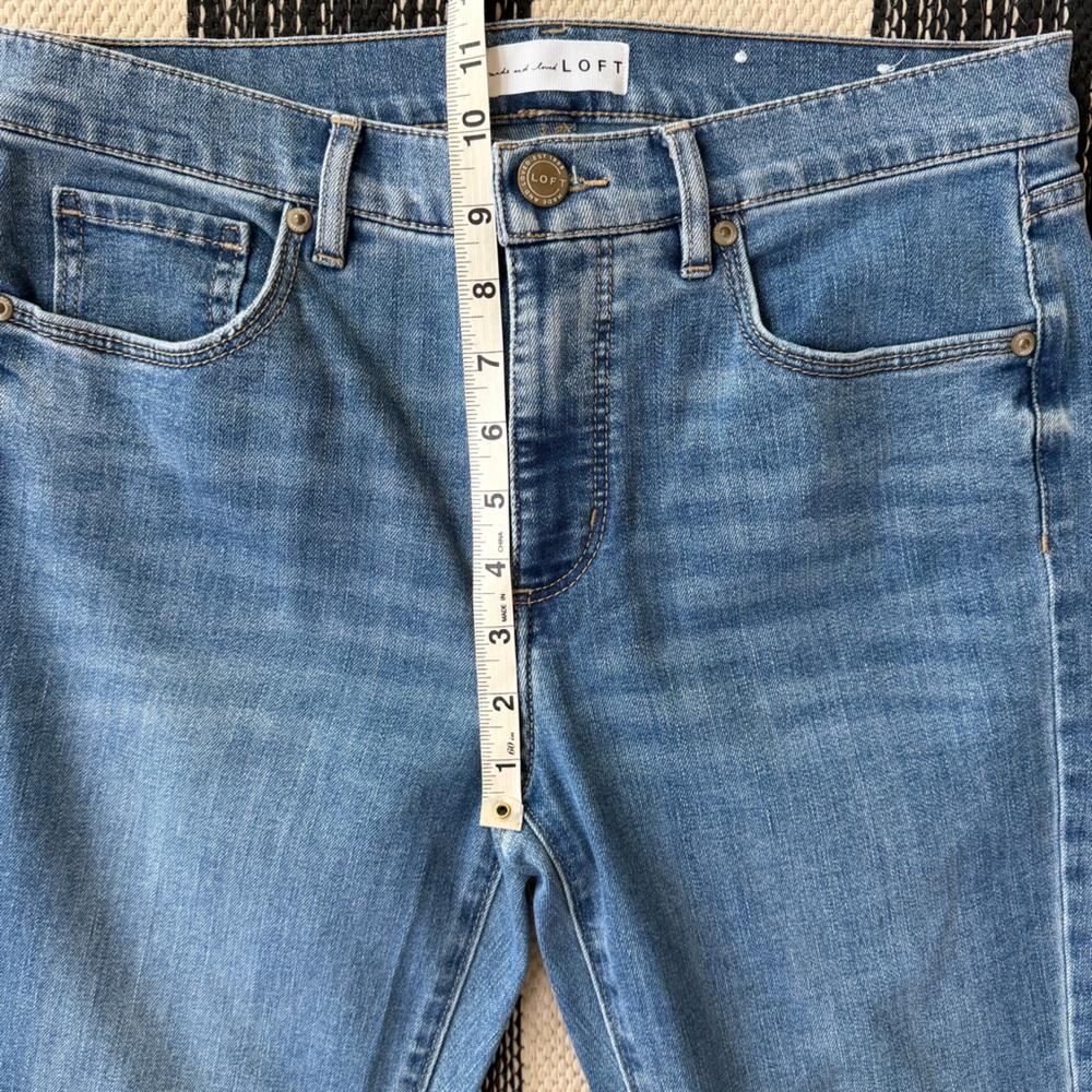LOFT Women Skinny Crop Light Blue Slim Pocket Denim Jeans Size 28/6 - Picture 8 of 10